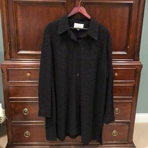 Randi Rahm black, tunic style, eyelet top - 3x